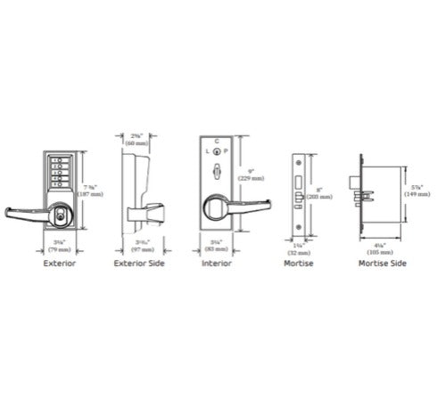 DORMAKABA Dormakaba L8146R-26D-41 Mortise Combination Lever Lock 1 Pack Replacement L8146R-26D-41
