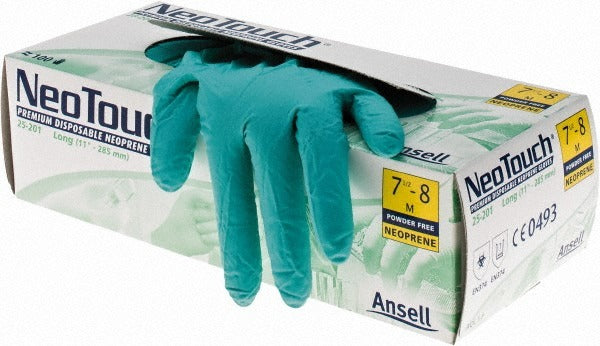 ANSELL Ansell 25-201M Neoprene Gloves Medium 5.1 Mil 100 Pack