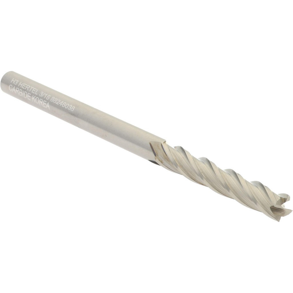 HERTEL Hertel 750090 Square End Mill 3/16 Inch 4 Flute Carbide