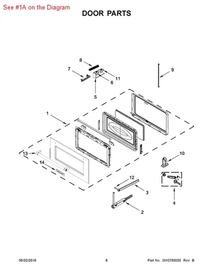 WHIRLPOOL Whirlpool W10731697 Microwave Door Replacement W10731697