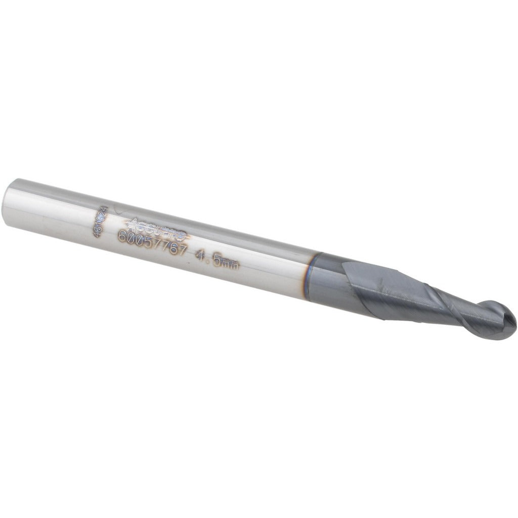 ACCUPRO Accupro 12184105 Ball End Mill 4.50mm 2 Flute Carbide