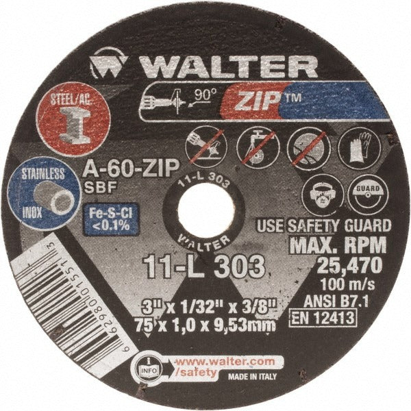 WALTER Walter Surface Technologies 11L303 Type 1 Cut-off Wheel