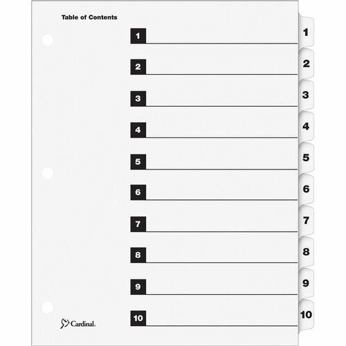 CARDINAL Cardinal CRD61013CB Clear 3-ring Index Dividers