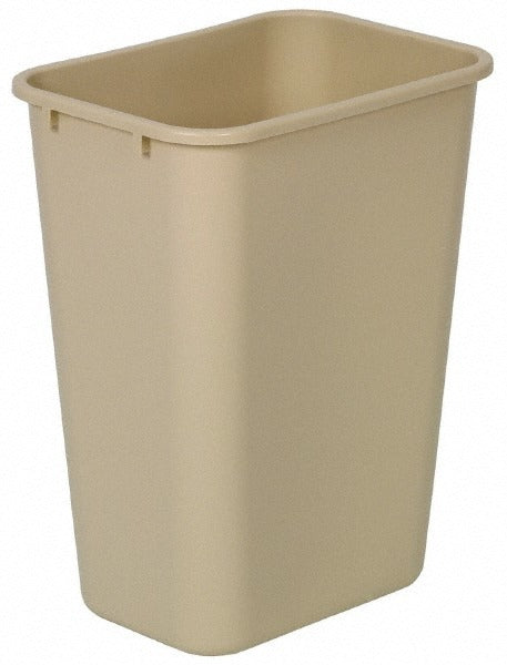CONTINENTAL INDUSTRIES Continental 4114BE Rectangular Trash Can 41 Qt Beige