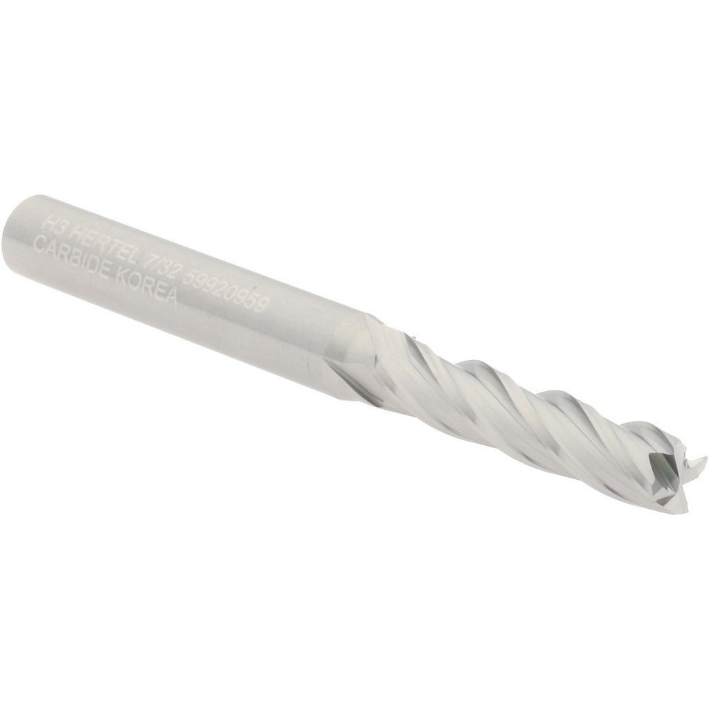 HERTEL Hertel 750481 Square End Mill 7/32 in 4 Flute Solid Carbide