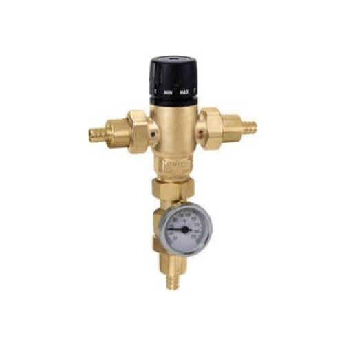 CALEFFI Caleffi 521507A MixCal 3-Way Adjustable Thermostatic Pressure Balanced Mixing Valve 3/4 inches PEX Crimp