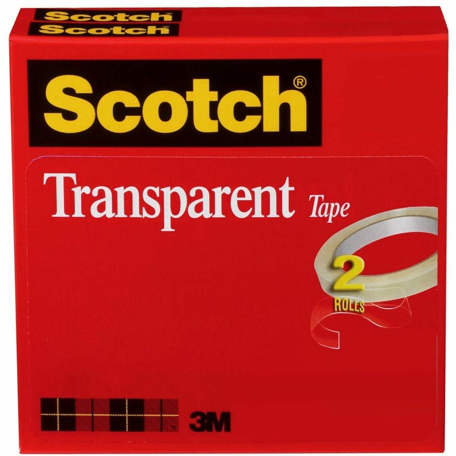 3M 3M MMM6002P1272 Transparent Tape 0.5 in x 72 yd (2 Pack) 600-2P12-72
