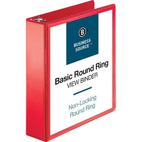 BUSINESS SOURCE Business Source BSN09968 Round Ring Binder 2 Inch Red