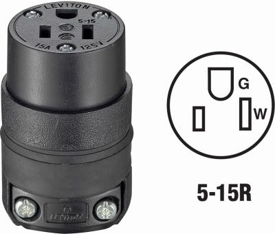 LEVITON Leviton Mfg Co 000-515CR-000 Cord Connector 15A 125V