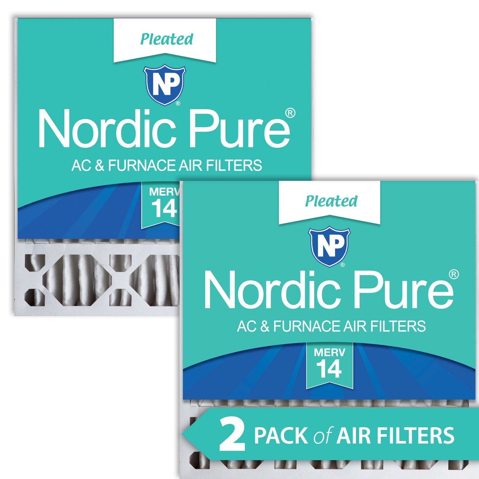 NORDIC PURE Nordic Pure 20x20x5HM14-2 Merv 14 Air Filter 2 Pack