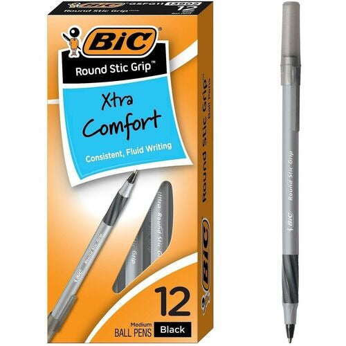 BIC Bic BICGSMG11BK Ballpoint Pen Medium Black Ink 12 Pack