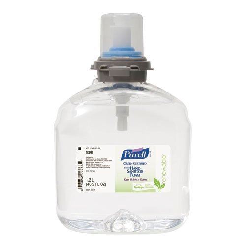 GOJO Gojo GOJ539102 Purell TFX Green Certified Hand Sanitizer Foam 1200 mL Refill (Case of 2) GOJ539102CT