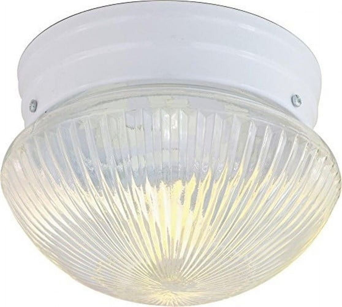 SATCO-NUVO Satco-Nuvo 76/251 1-Light Flush Mount Small Clear Ribbed Mushroom 60W (7.5 in)