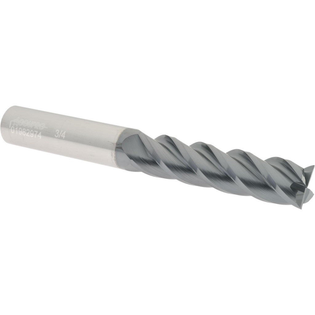 ACCUPRO Accupro 12183381 Square End Mill 3/4 in 4 Flute Solid Carbide