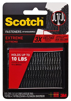 3M 3M Company RF6731 Re-closeable Fastener Strips 1x3 Black 2pk