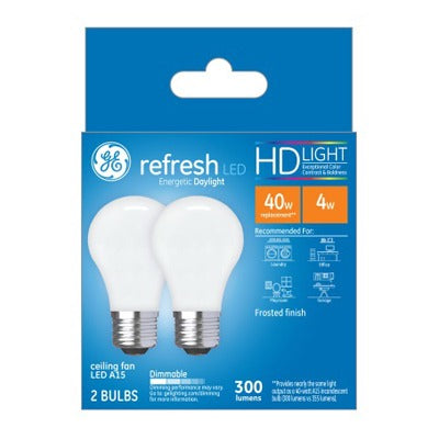 GE G E Lighting 31375 Led A15 Ceiling Fan Bulb 4W 2 Pack