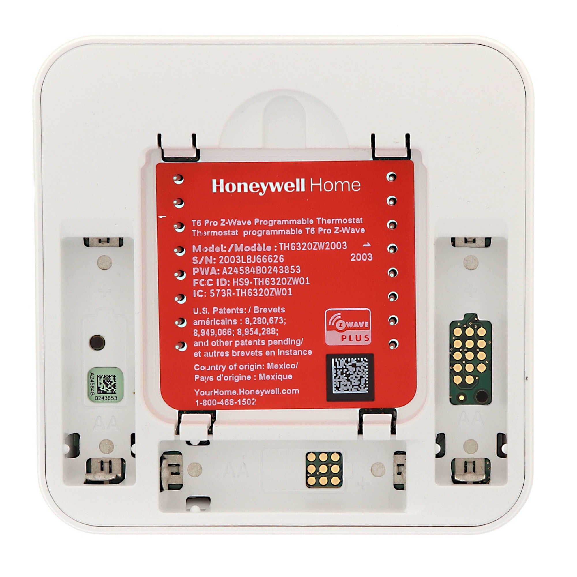 HONEYWELL HOME Honeywell Home TH6320ZW2003 T6 Pro Series Z-Wave thermostat 24V/3xAA (7 in)