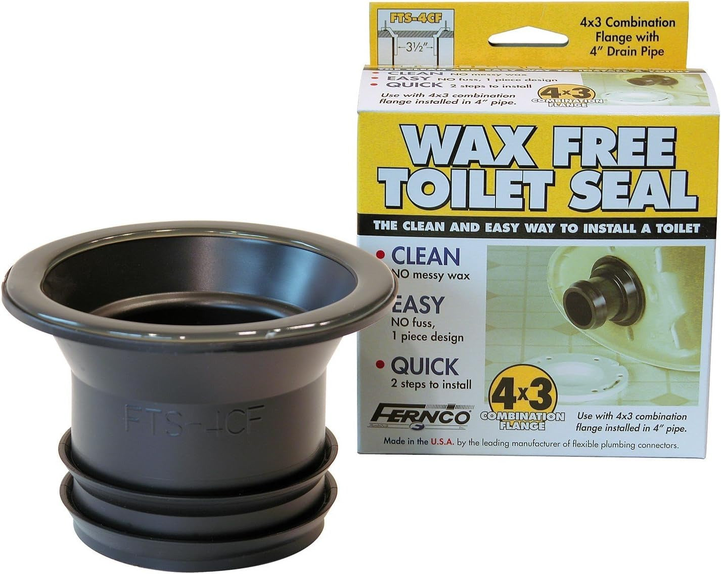 FERNCO Fernco FTS-4CF Wax-Free Toilet Gasket to Slab Flange (Each)