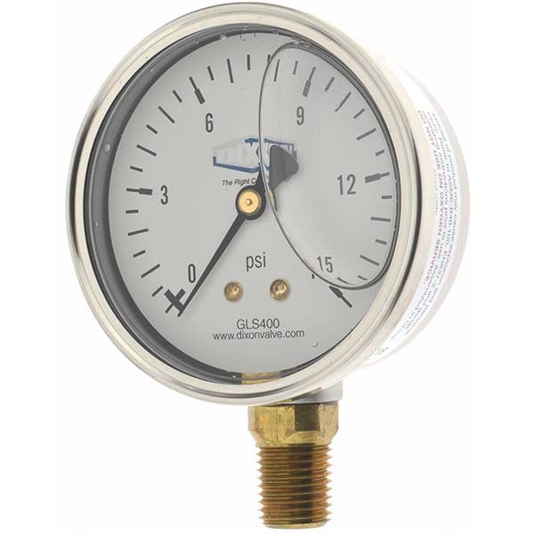 DIXON VALVE & COUPLING Dixon Valve Coupling DV-00243 Pressure Gauge 0-15 Psi