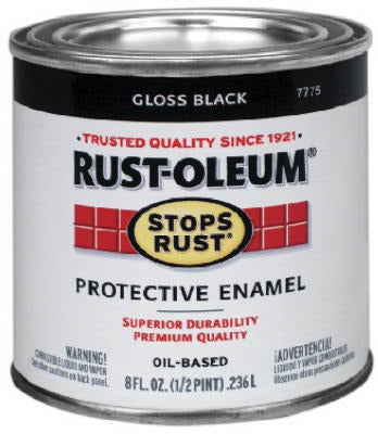 RUST-OLEUM Rust-oleum 7779-730 Gloss Black Enamel Paint 0.5 Pint
