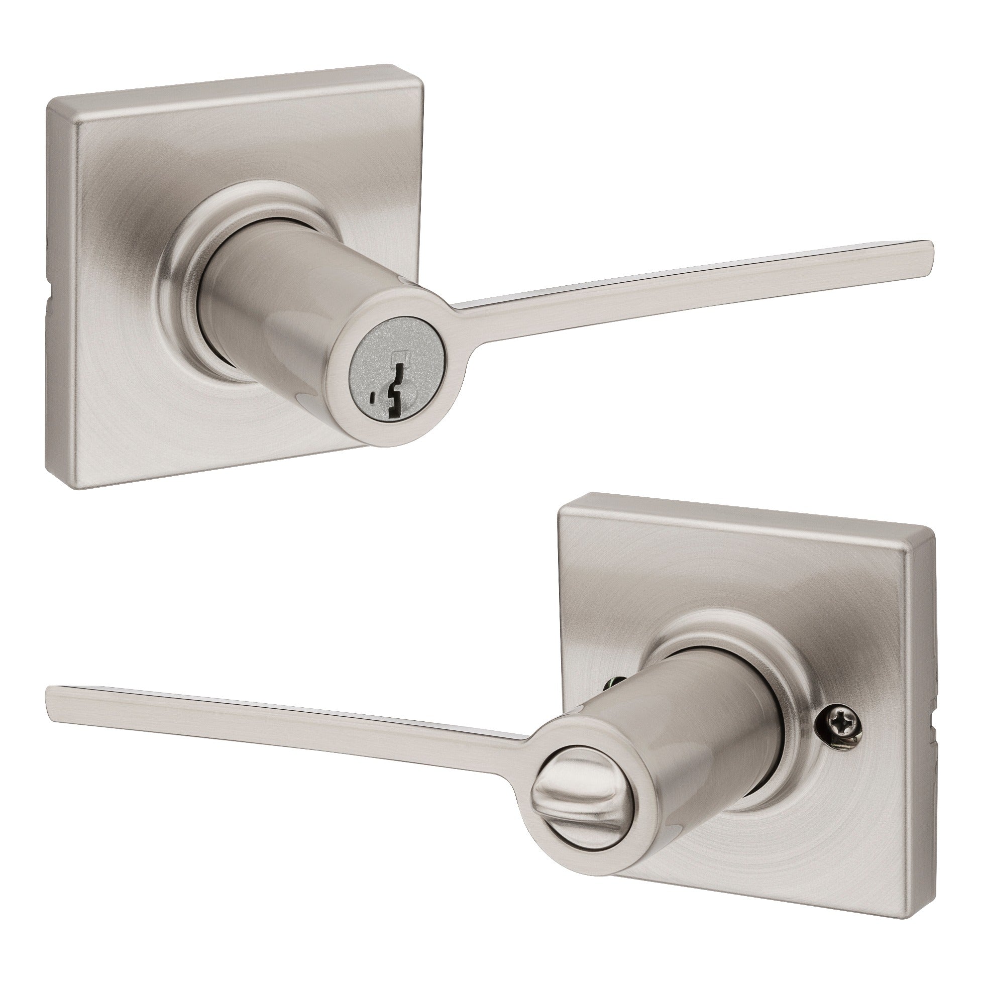KWIKSET Kwikset 405LRLSQT-15S Ladera Entry Lock Smartkey Satin Nickel