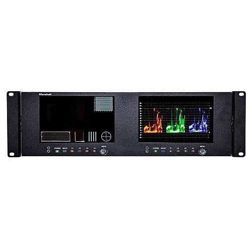 MARSHALL ELECTRONICS Marshall Electronics V-702W-12G-V2 Dual 7 in 3RU Rack Monitor