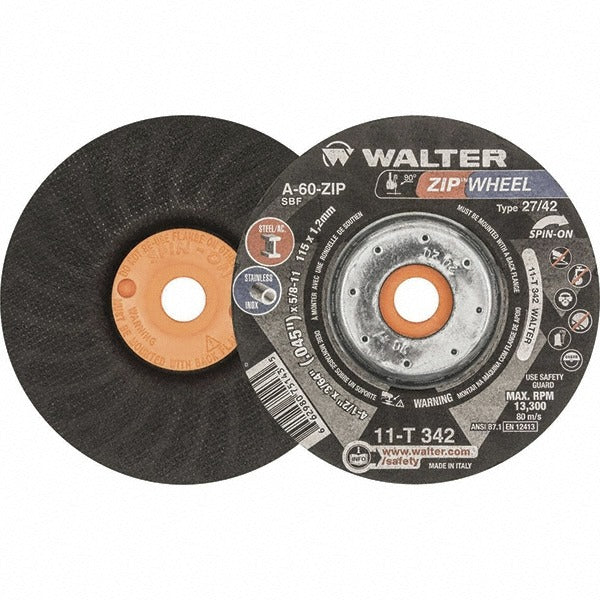 WALTER Walter Surface Technologies 11T342 Grinding Wheel 4.5in 60 Grit