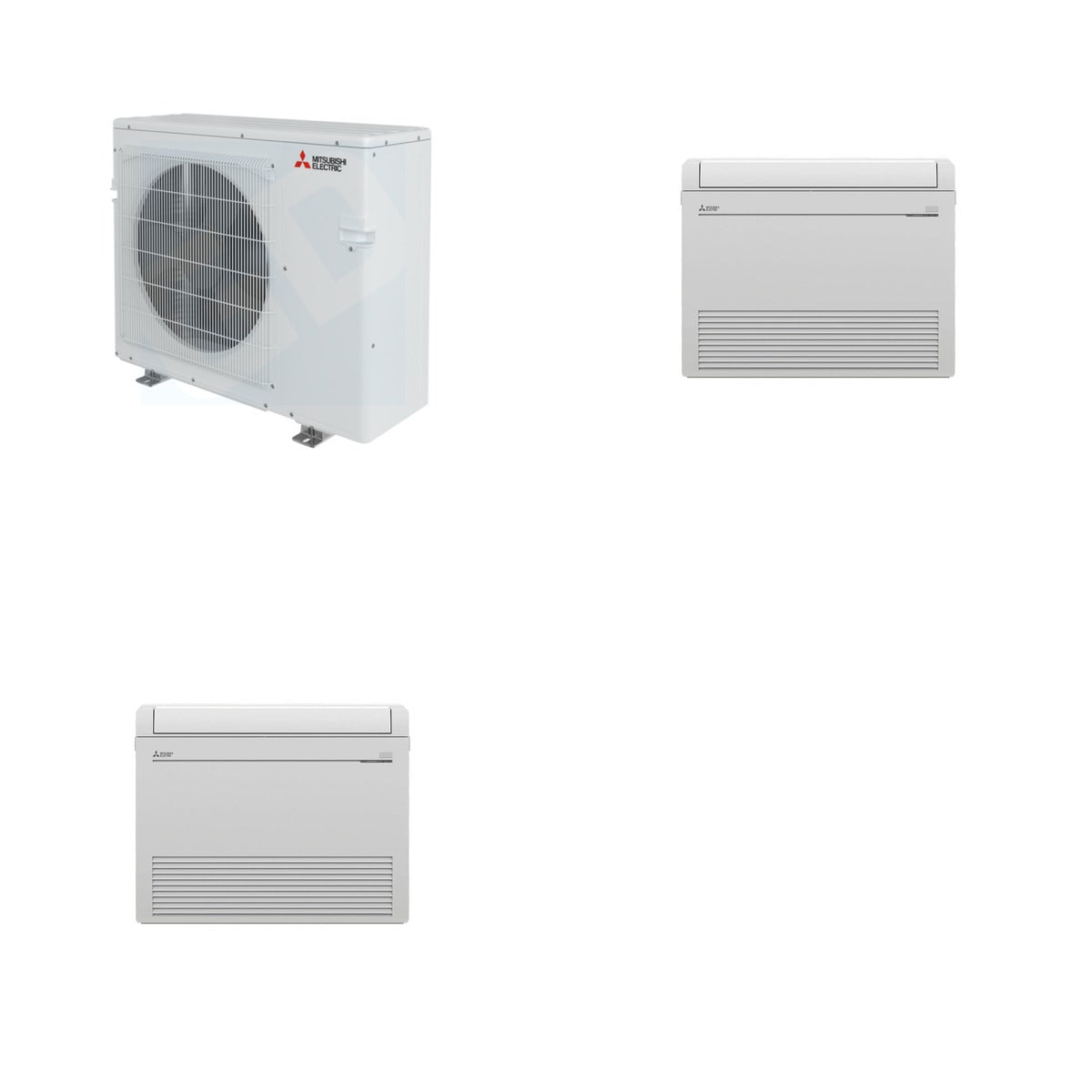 MITSUBISHI ELECTRIC Mitsubishi Multi-Zone 36400 BTU R-454B 20 SEER2 2-Zone Floor-Mounted Mini Split Heat Pump System - 15K+15K