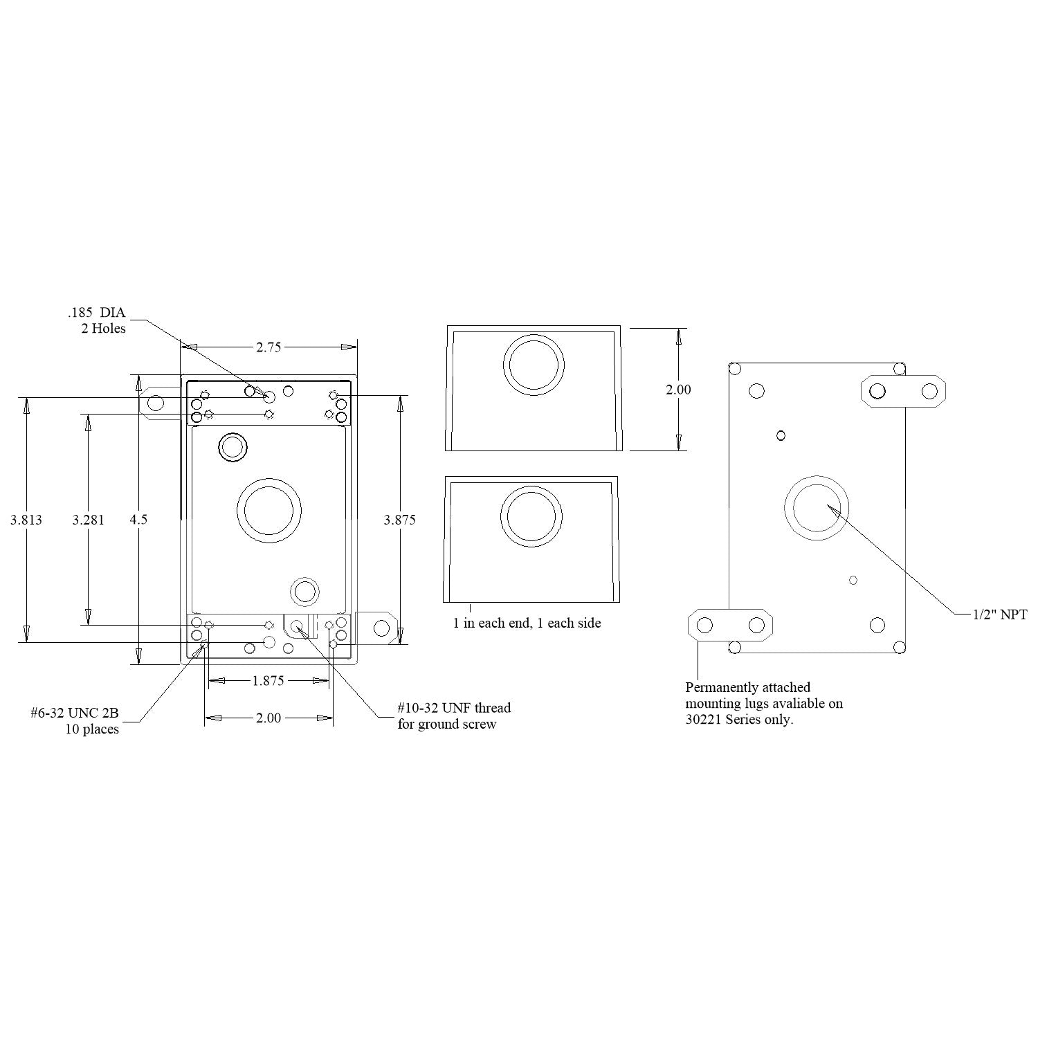 MULBERRY METAL PRODUCTS Mulberry Metal Products 30222 1-Gang Weatherproof Box with 5-1/2 inches Hubs (1 Per Side and Back)