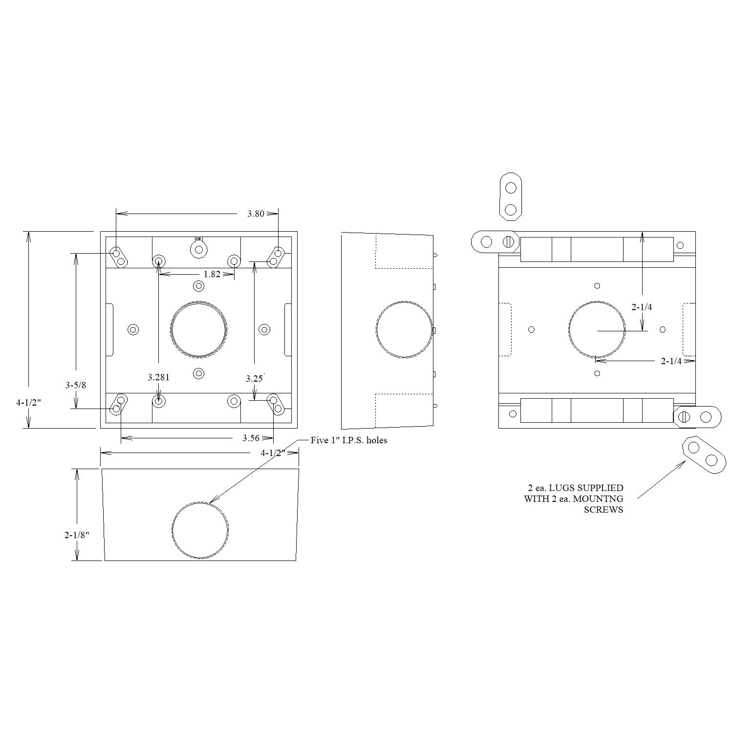MULBERRY METAL PRODUCTS Mulberry Metal Products 30270 Royal Mountie Weatherproof Box (4.5 in H x 4.5 in W x 2 in D)