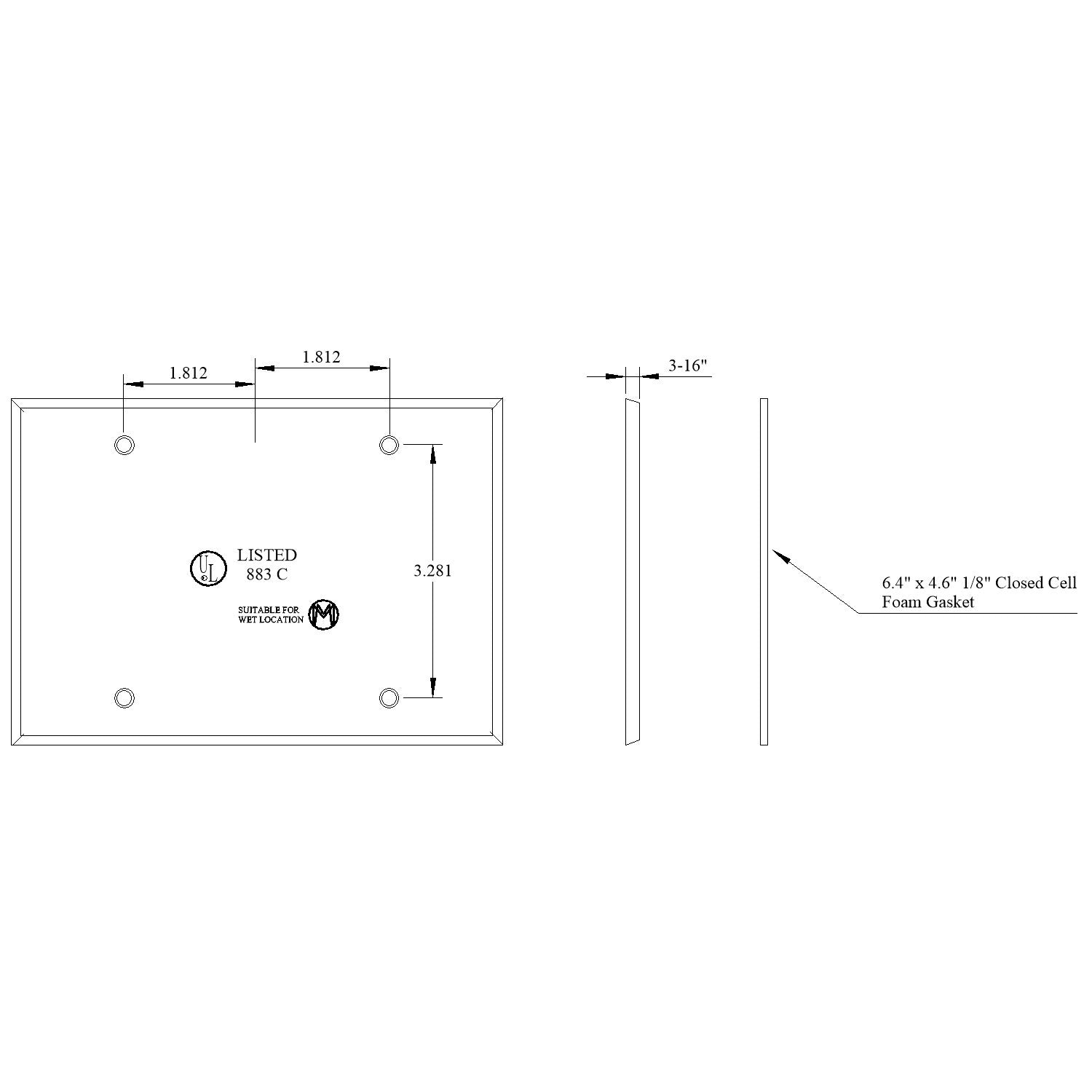 MULBERRY METAL PRODUCTS Mulberry Metal Products 30284 Weatherproof electric box cover blank cover 3-gang