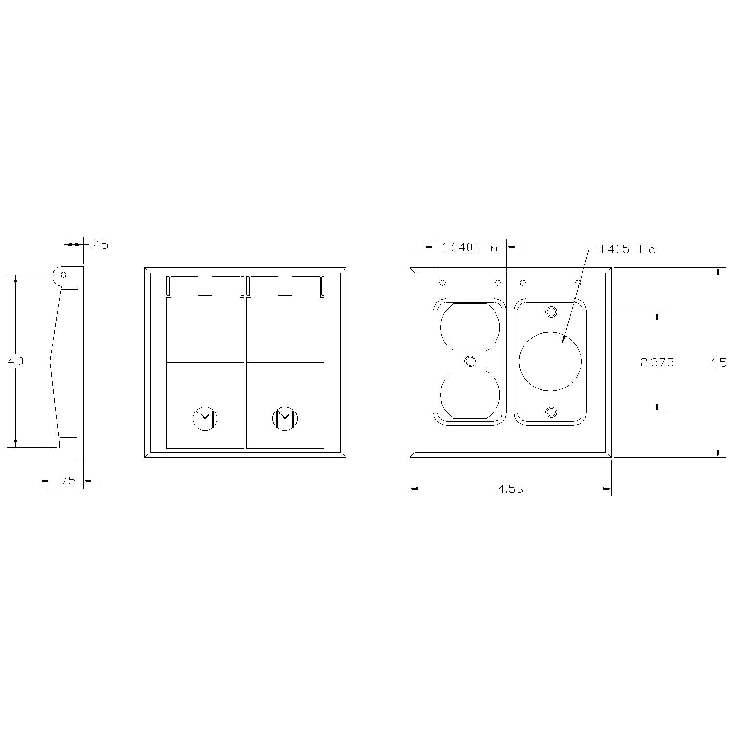 MULBERRY METAL PRODUCTS Mulberry Metal Products 30468 2-Gang Weatherproof Comb Cover 1 Duplex 1 Single Receptacle
