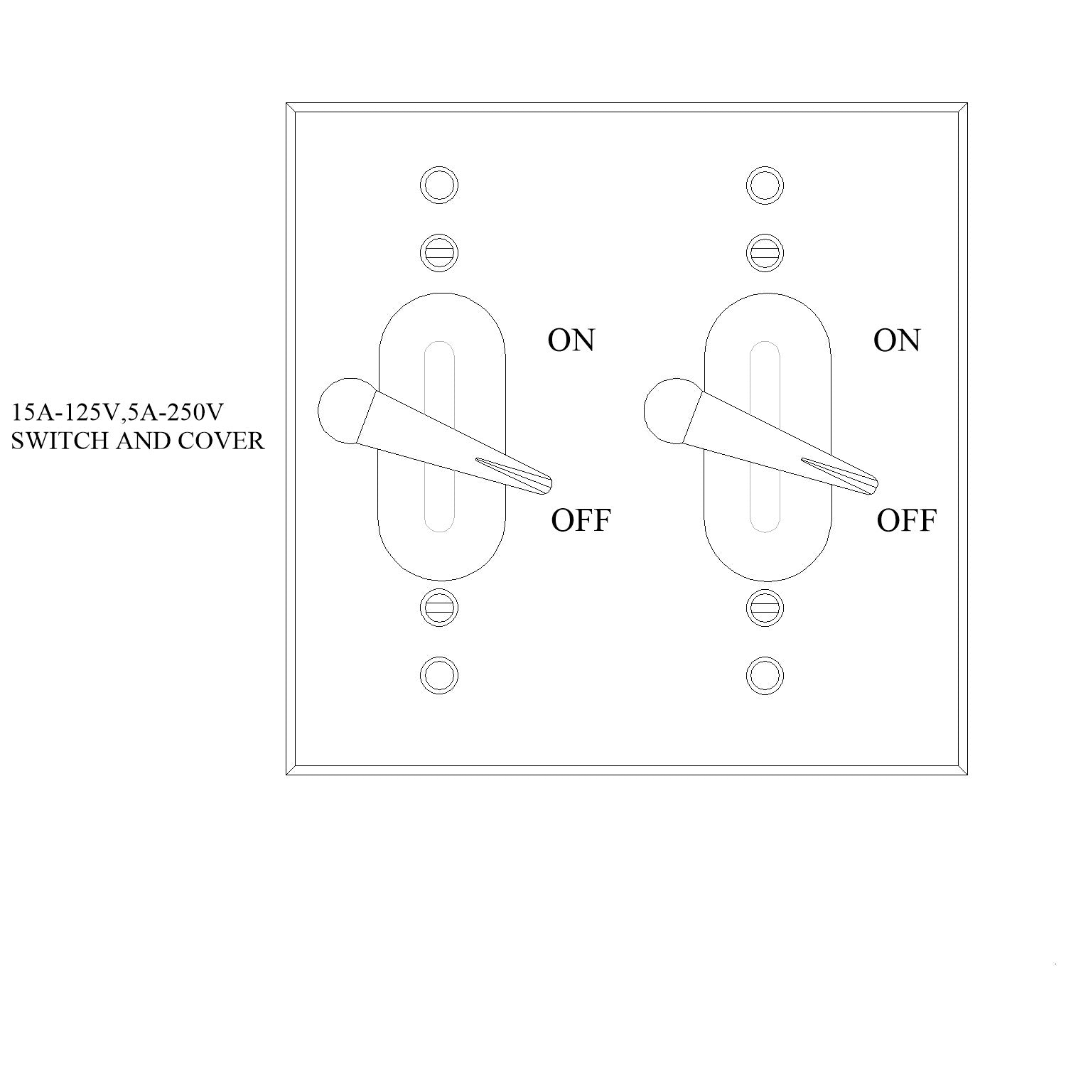 MULBERRY METAL PRODUCTS Mulberry Metal Products 30492 2-gang toggle switch cover with two 15A-125V toggles (individual)