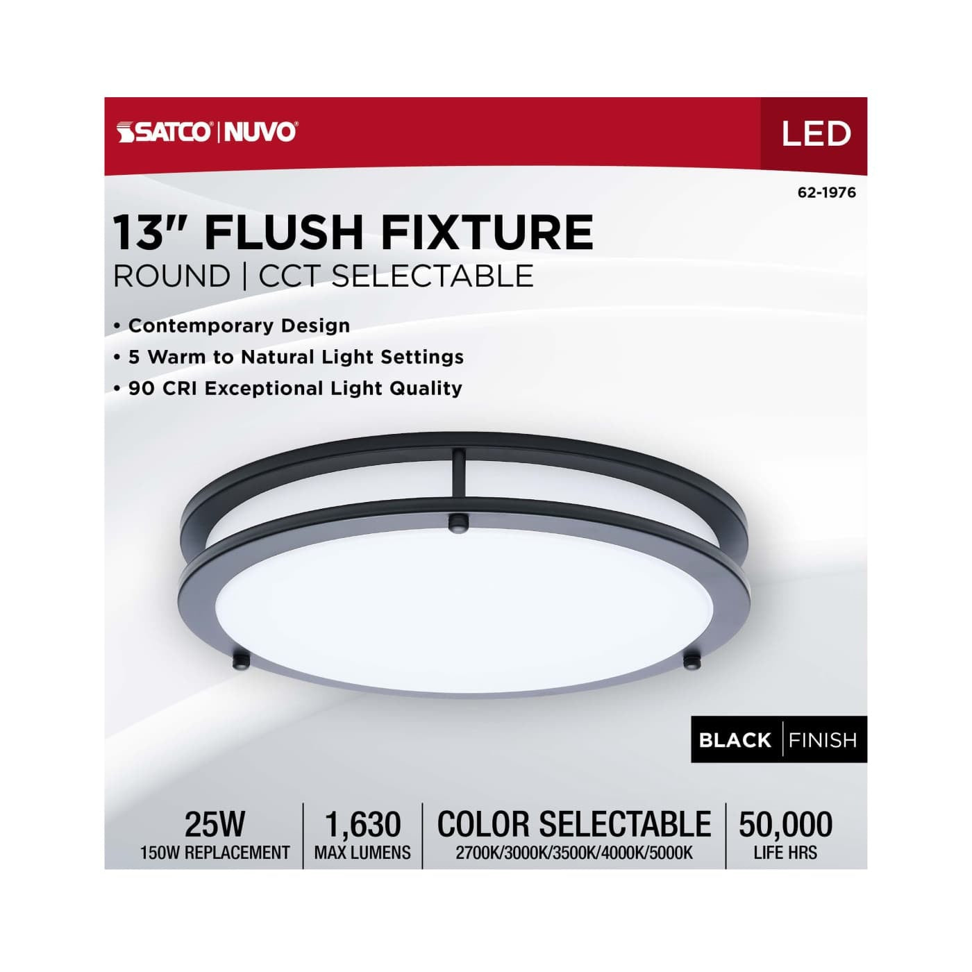 SATCO-NUVO Satco-Nuvo 62/1976 LED Glamour 25W (13 Inch Flush)