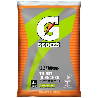 Gatorade 3967 G Series 02 Perform Thirst Quencher Instant Powder 51 oz Pouch Lemon-Lime 6 gal Yield