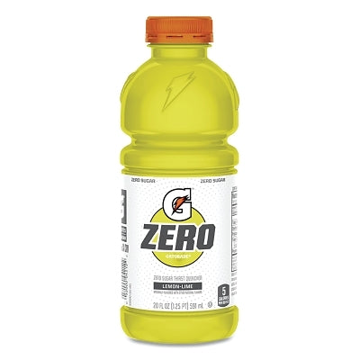 Gatorade 4212 G Zero Sugar Ready-to-Drink Thirst Quencher, 20 oz, Lemon-Lime