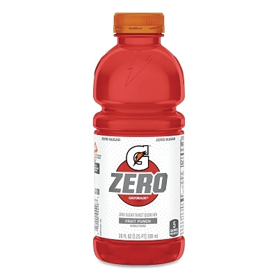 Gatorade 4426 G Zero Sugar Ready-to-Drink Thirst Quencher Fruit Punch 20 oz Bottle 24 per Case