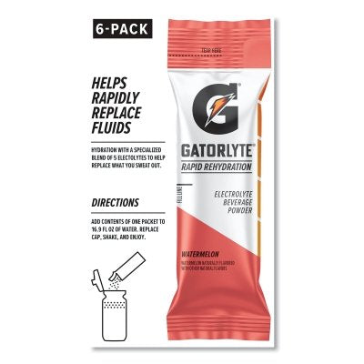 Gatorade 5284 Gatorlyte Rapid Rehydration Powder Sticks Cherry Lime 16.9 oz 6 Sticks/PK 8PK/CA