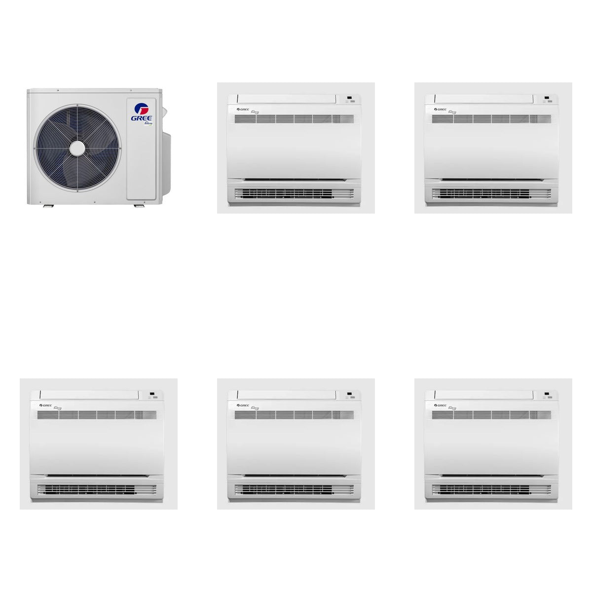 GREE GREE 48000 BTU R-32 21 SEER2 5-Zone Console Mini Split Heat Pump