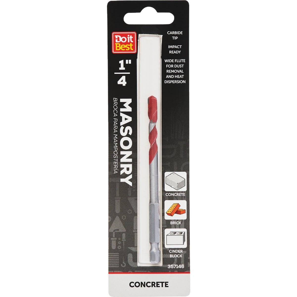 BSC PREFERRED Bsc Preferred QJDIB-MB-003 Masonry Drill Bit 1/4 Inch