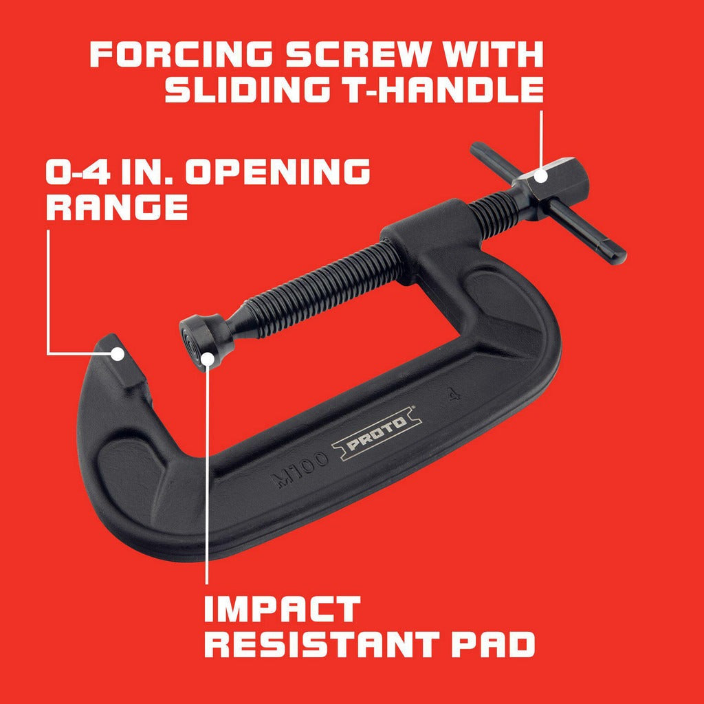 PROTO Proto J404A C-clamp 4 in 6500 Lb Steel Black Oxide