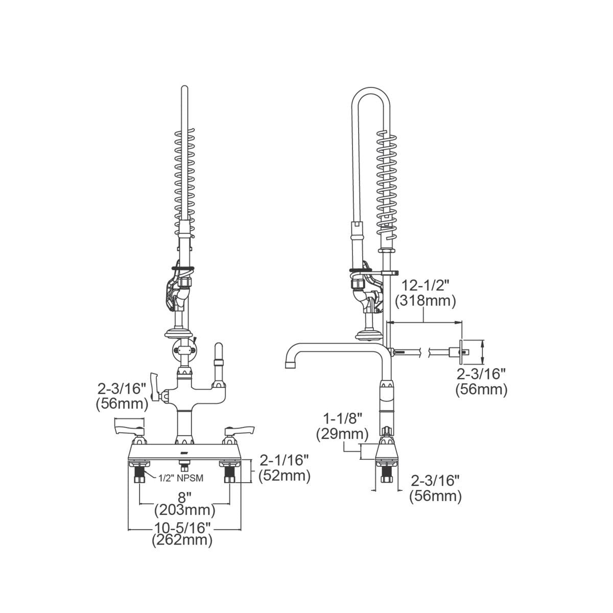 BSC PREFERRED Bsc Preferred LK843AF08LC Deck Mount Faucet 1.2 Gpm