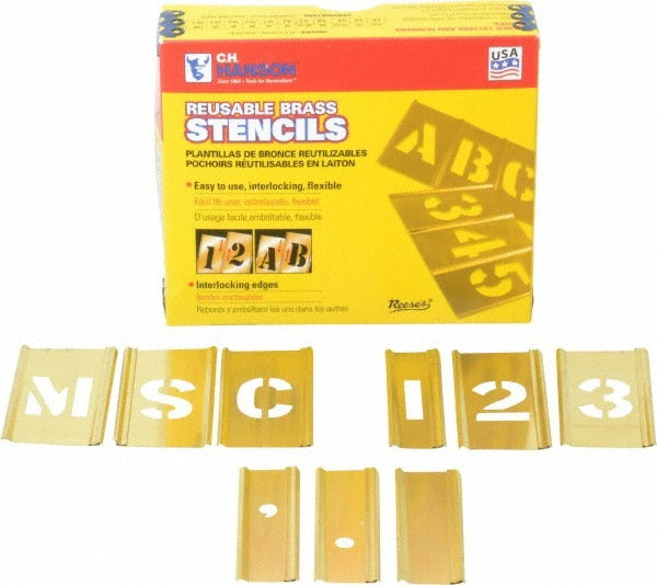 C H HANSON C.h. Hanson 10148 Brass Stencil Set 92 Piece 1 Inch