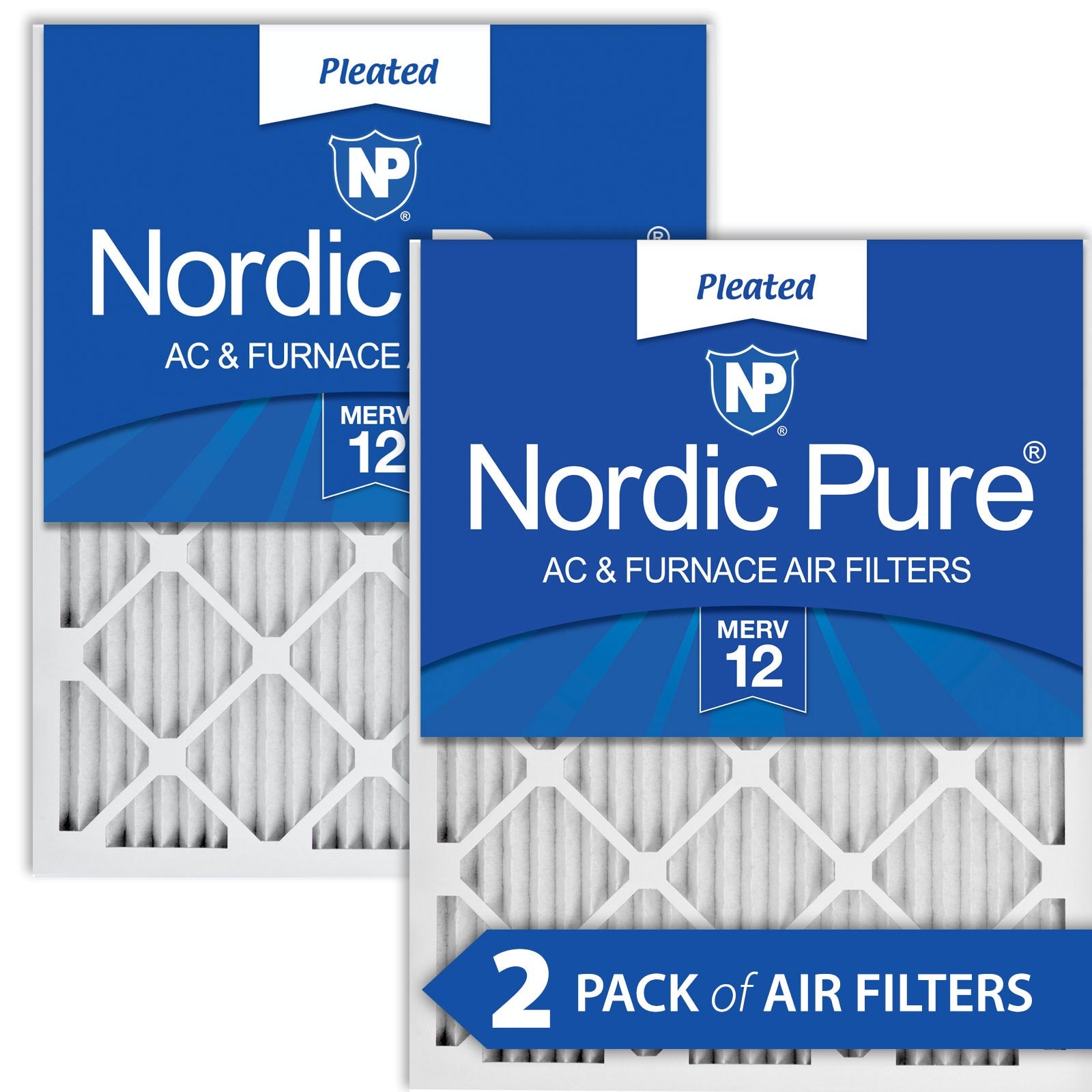 NORDIC PURE Nordic Pure 18x24x1M12-2 Pleated Air Filter Merv 12
