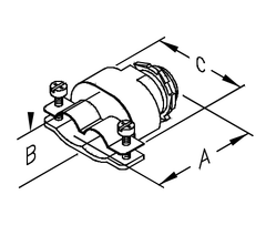 Steel Electric Products C270M 3/8 Inch Zinc Plated Malleable Iron Duplex Conduit Connector