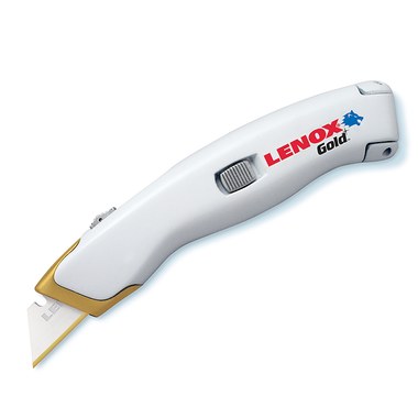 Lenox 20353 Quick Change Razor Knife Utility Knife White & Gold Titanium Coated 2-1/2