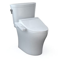 TOTO MW4483074CEMFGN#01 Aquia IV Arc 0.9/1.28 GPF Dual Flush Elongated Comfort Height Toilet Cotton White C2 Washlet Seat Included