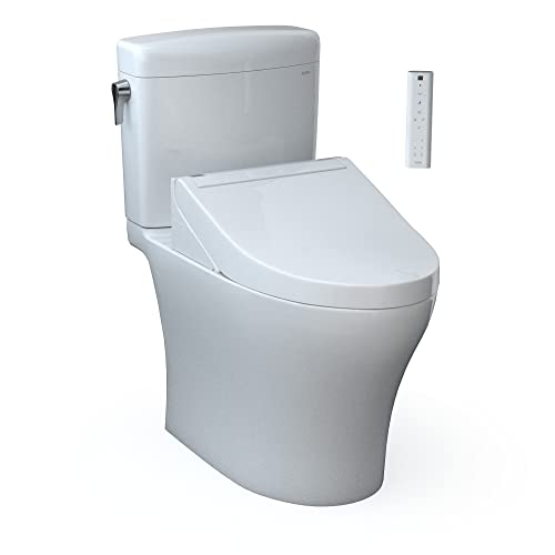 Toto MW4363084CEMFGN#01 Aquia IV Cube Dual Flush Toilet 1.28 and 0.9 GPF Cotton White C5 Washlet Seat