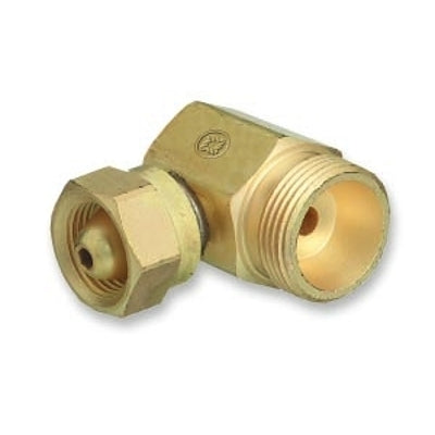 Western Enterprises 305 Brass Cylinder Adaptor From CGA-200 MC Acetylene To CGA-520 B Tank 90 Degrees