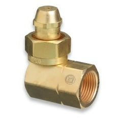 Western Enterprises 318 Brass Cylinder Adaptor CGA-520 B Tank Acetylene To CGA-510 POL Acetylene 90